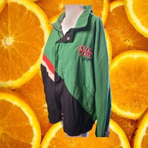 Chase Interstate Batteries Green-Black High Neck Zipper Windbreaker Size‎ L